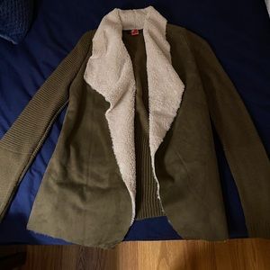 Madison & Lola Knit Faux Sherpa/Suede Sweater